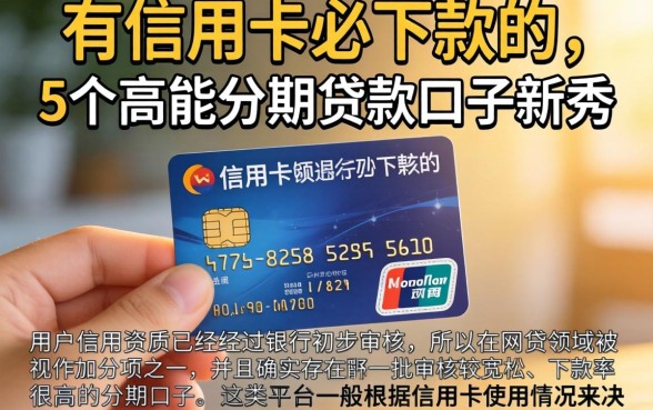 有信用卡必下款的，详细阐述5个高能分期贷款口子新秀