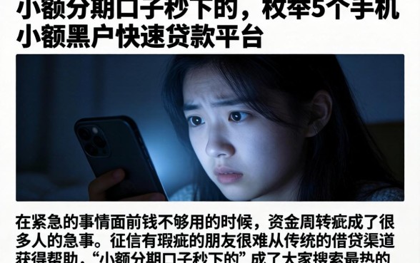 小额分期口子秒下的，枚举5个手机小额黑户快速贷款平台