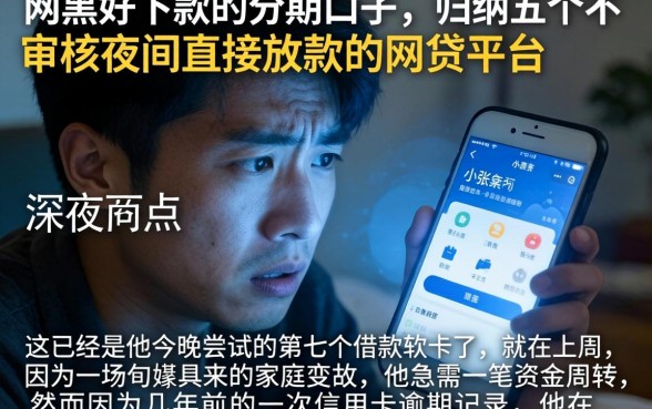 网黑好下款的分期口子,归纳五个不审核夜间直接放款的网贷平台