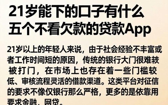21岁能下的口子有什么，细致阐述五个不看欠款的贷款app