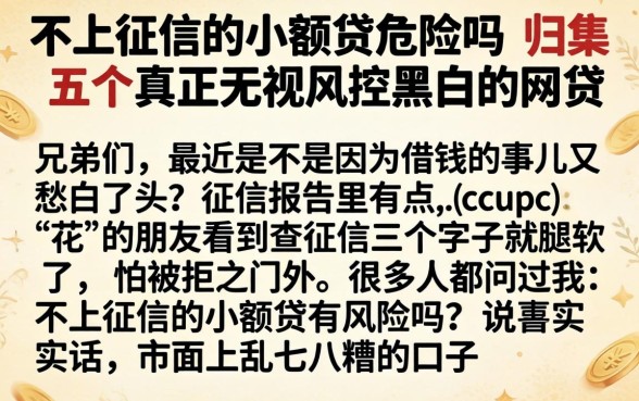 不上征信的小额贷危险吗,归集五个真正无视风控黑白的网贷