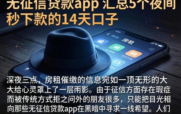 无征信贷款app，汇总5个夜间秒下款的14天口子