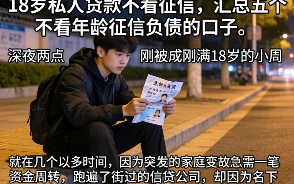 18岁私人贷款不看征信，汇总五个不看年龄征信负债的口子