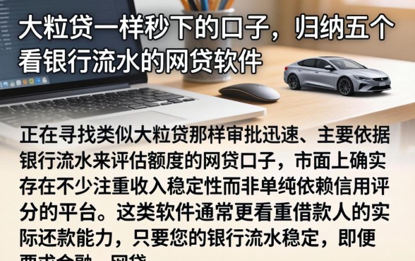 大粒贷一样秒下的口子，归纳五个看银行流水的网贷软件