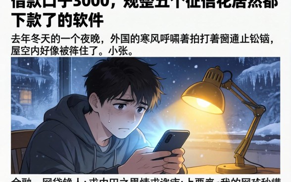 借款口子3000，规整五个征信花居然都下款了的软件