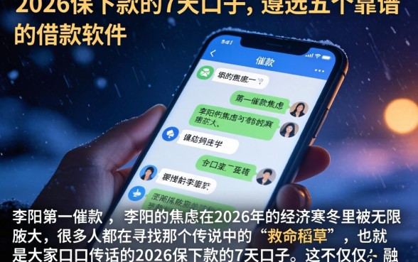 2026保下款的7天口子，遴选五个靠谱的借款软件