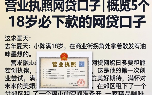 营业执照网贷口子，概览5个18岁必下款的网贷口子