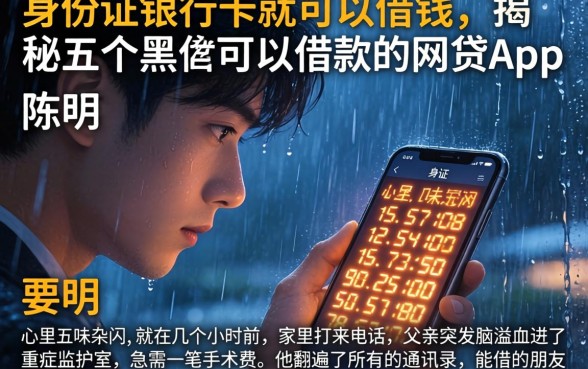 身份证银行卡就可以借钱，揭秘五个黑户可以借款的网贷app
