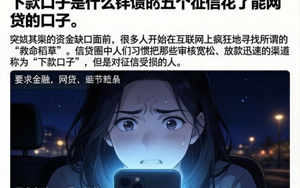 下款口子是什么，详尽说明五个征信花了能网贷的口子