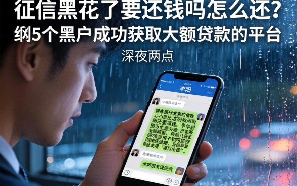 征信黑花了要还钱吗怎么还，归纳5个黑户成功获取大额贷款的平台