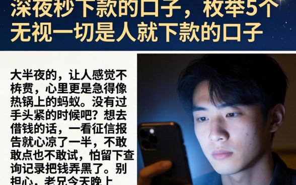 深夜秒下款的口子，枚举5个无视一切是人就下款的口子