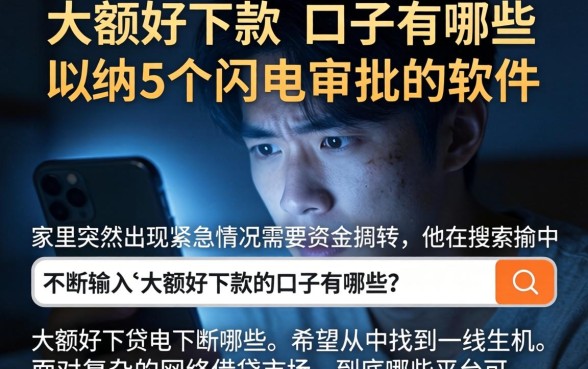 大额好下款的口子有哪些，归纳5个闪电审批的软件