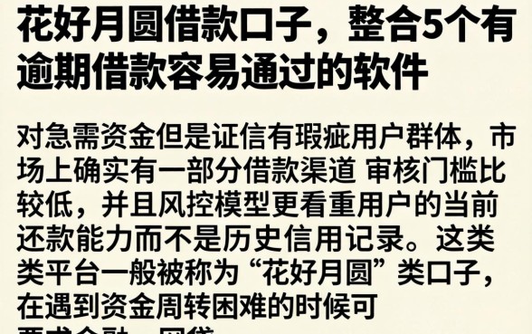花好月圆借款口子，整合5个有逾期借款容易通过的软件