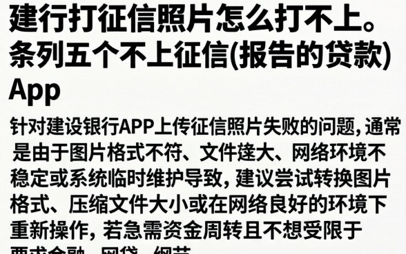 建行打征信照片怎么打不上，条列五个不上征信报告的贷款app