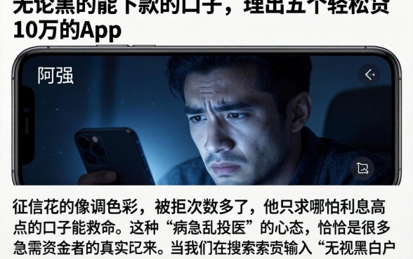 无论黑的能下款的口子，理出五个轻松贷10万的app