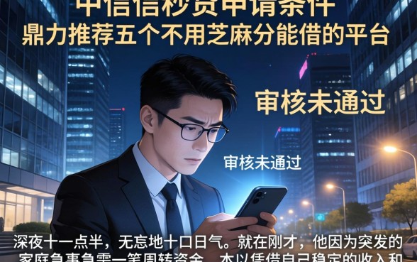 中信信秒贷申请条件，鼎力推荐五个不用芝麻分能借的平台