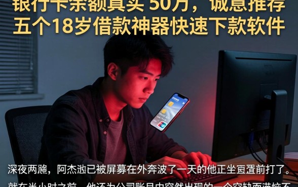 银行卡余额真实 50万，诚意推荐五个18岁借款神器快速下款软件