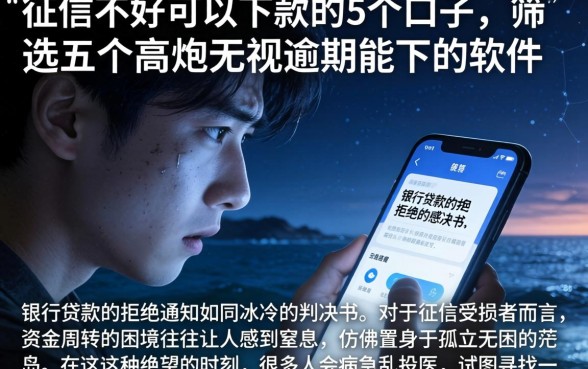 征信不好可以下款的5个口子，筛选五个高炮无视逾期能下的软件