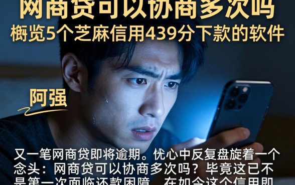网商贷可以协商多次吗，概览5个芝麻信用439分下款的软件