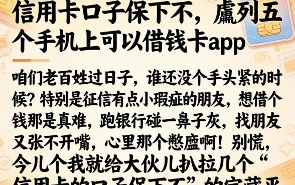 信用卡的口子保下不，胪列五个手机上可以借钱的app