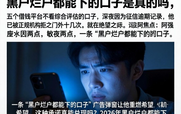 黑户烂户都能下的口子是真的吗，详细阐述五个借钱平台不看综合评估的口子