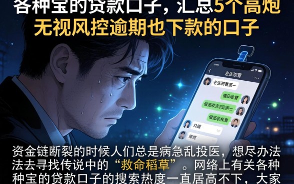 各种宝的贷款口子，汇总5个高炮无视风控逾期也下款的口子