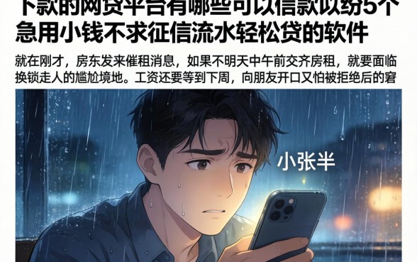 下款的网贷平台有哪些可以借款，归纳5个急用小钱不求征信流水轻松贷的软件