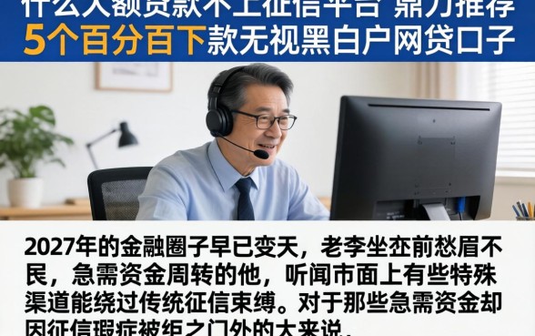 什么大额贷款不上征信平台，鼎力推荐5个百分百下款无视黑白户网贷口子