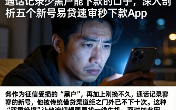 通话记录少的黑户能下款的口子，深入剖析五个新号易贷速审秒下款app