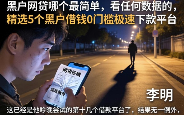 黑户网贷哪个最简单不看任何数据的，精选5个黑户借钱0门槛极速下款平台