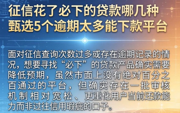 征信花了必下的贷款哪几种，甄选5个逾期太多能下款平台