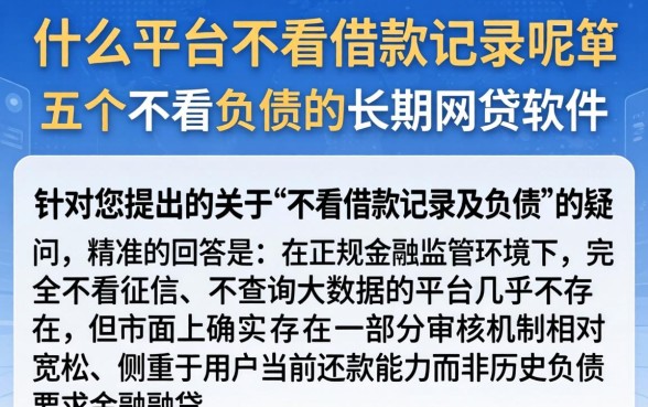 什么平台不看借款记录呢，详尽说明五个不看负债的长期网贷软件
