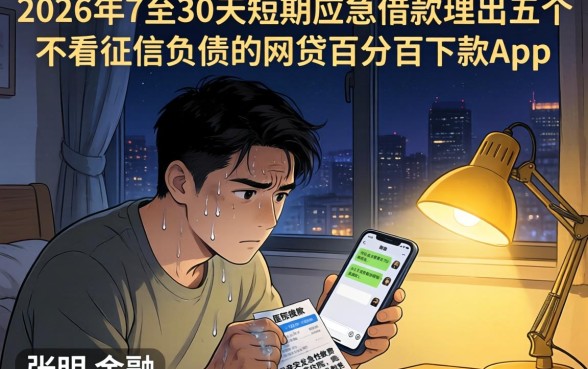 2026年7至30天短期应急借款，理出五个不看征信负债的网贷百分百下款app