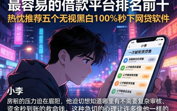 最容易的借款平台排名前十，热忱推荐五个无视黑白100%秒下网贷软件