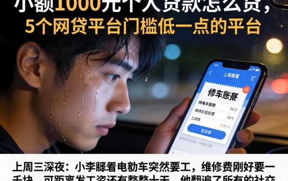 小额1000元个人贷款怎么贷,概括5个网贷平台门槛低一点的平台