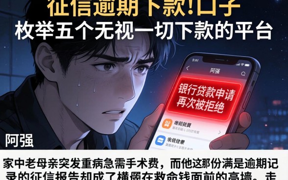 征信逾期下款的口子，枚举五个无视一切下款的平台