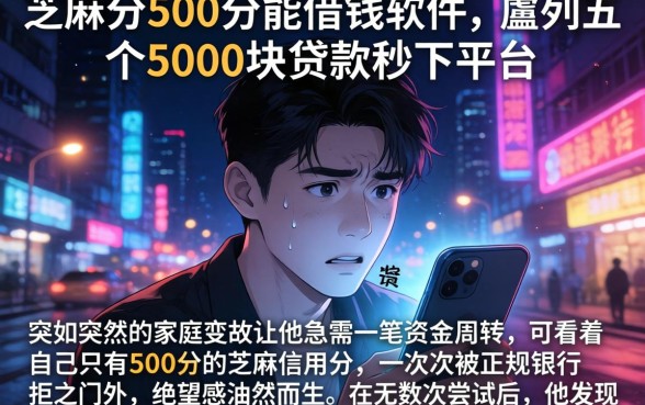 芝麻分500分能借钱软件,胪列五个5000块贷款秒下平台