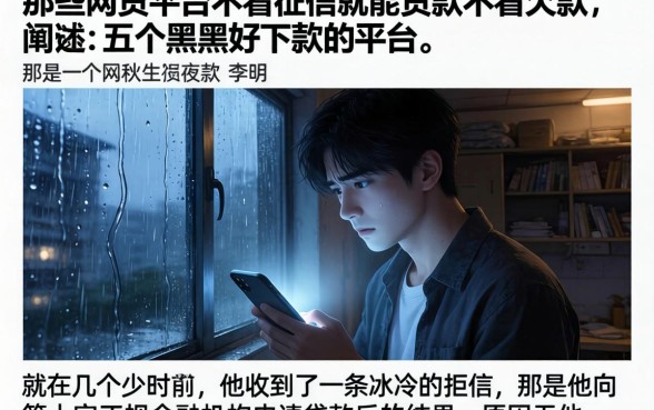 那些网贷平台不看征信就能贷款不看欠款，细致阐述五个黑户好下款的平台