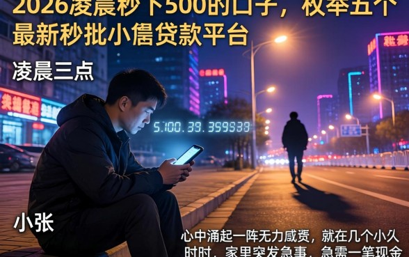 2026凌晨秒下500的口子，枚举五个最新秒批小额贷款平台