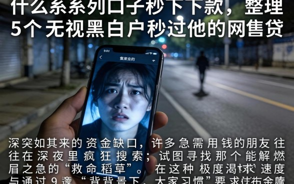 什么系列口子秒下款，整理5个无视黑白户秒过的网贷