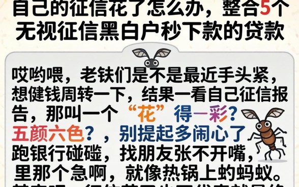 自己的征信花了怎么办,整合5个无视征信黑白户秒下款的贷款