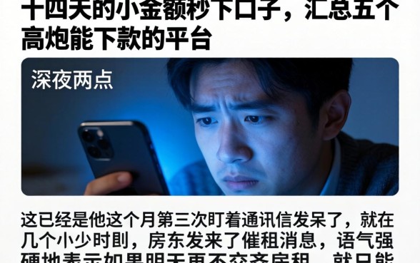 十四天的小额秒下口子，汇总五个高炮能下款的平台