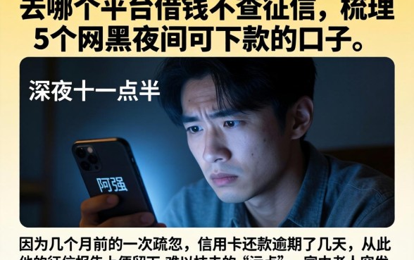去哪个平台借钱不查征信，梳理5个网黑夜间可下款的口子