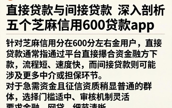 直接贷款与间接贷款，深入剖析五个芝麻信用600贷款app