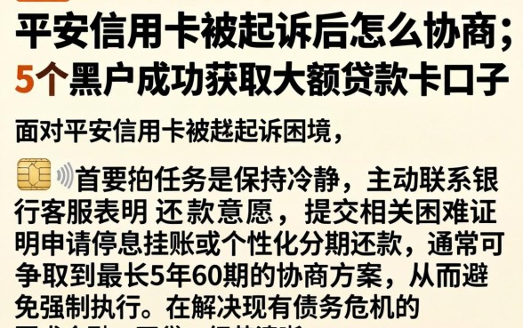 平安信用卡被起诉后怎么协商，详细阐述5个黑户成功获取大额贷款的口子