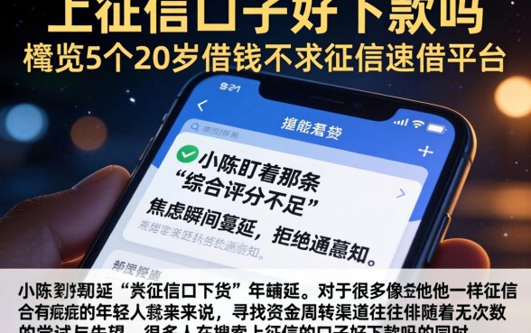 上征信的口子好下款吗，概览5个20岁借钱不求征信速借平台
