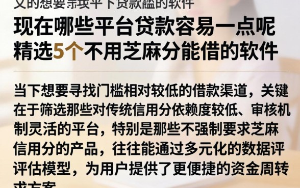 现在哪些平台贷款容易一点呢，精选5个不用芝麻分能借的软件