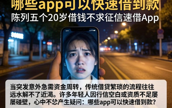 哪些app可以快速借到款，陈列五个20岁借钱不求征信速借app
