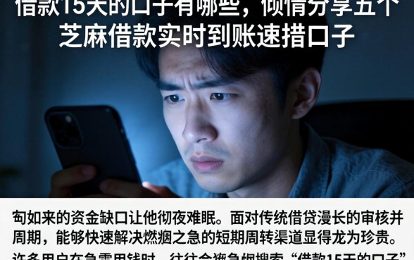 借款15天的口子有哪些，倾情分享五个芝麻借款实时到账速借口子