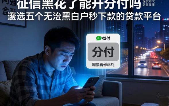 征信黑花了能开分付吗，遴选五个无论黑白户秒下款的贷款平台